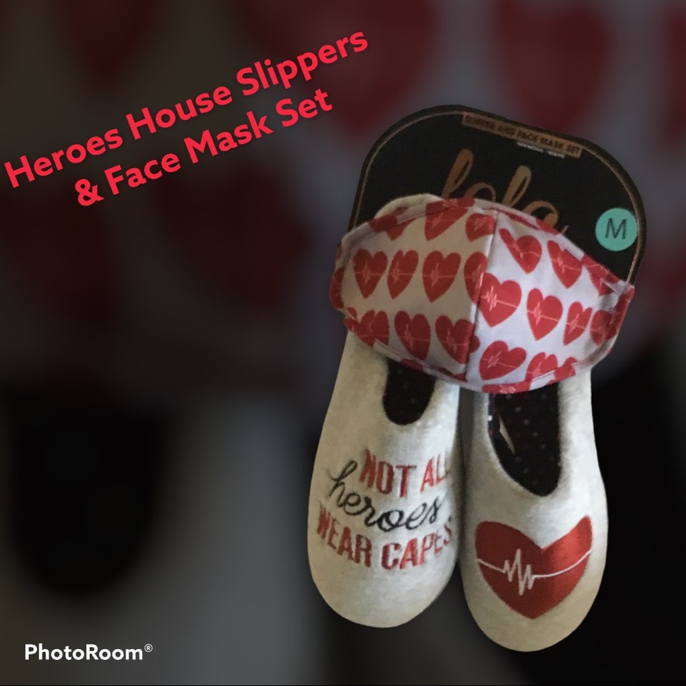 House Slippers & Face Mask Set
